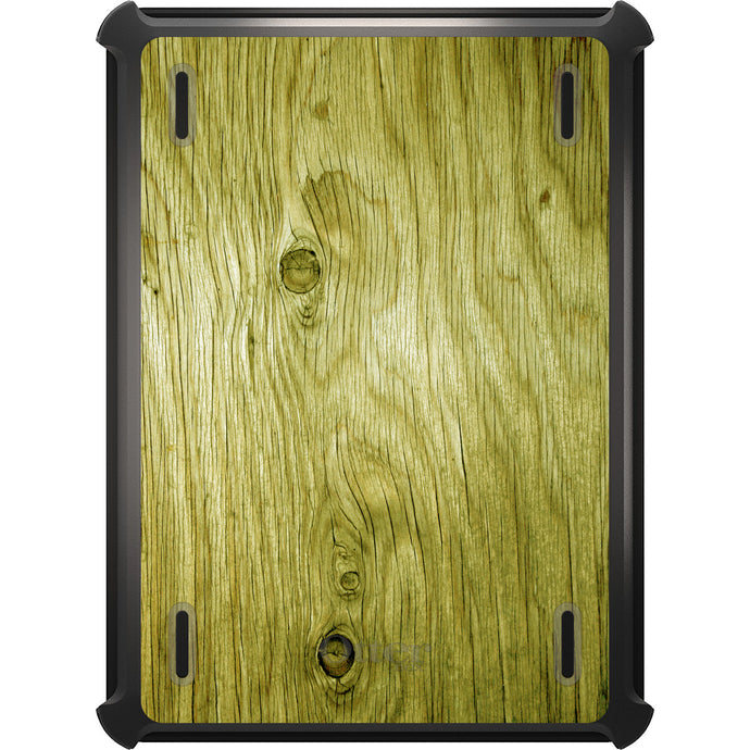 DistinctInk™ OtterBox Defender Series Case for Apple iPad / iPad Pro / iPad Air / iPad Mini - Yellow Weathered Wood Grain Print
