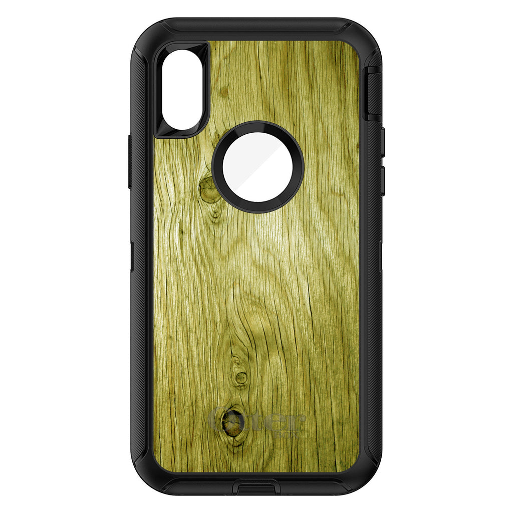 Yellow Weathered Wood Grain Print OtterBox Defender Case for iPhone & Galaxy, view 3