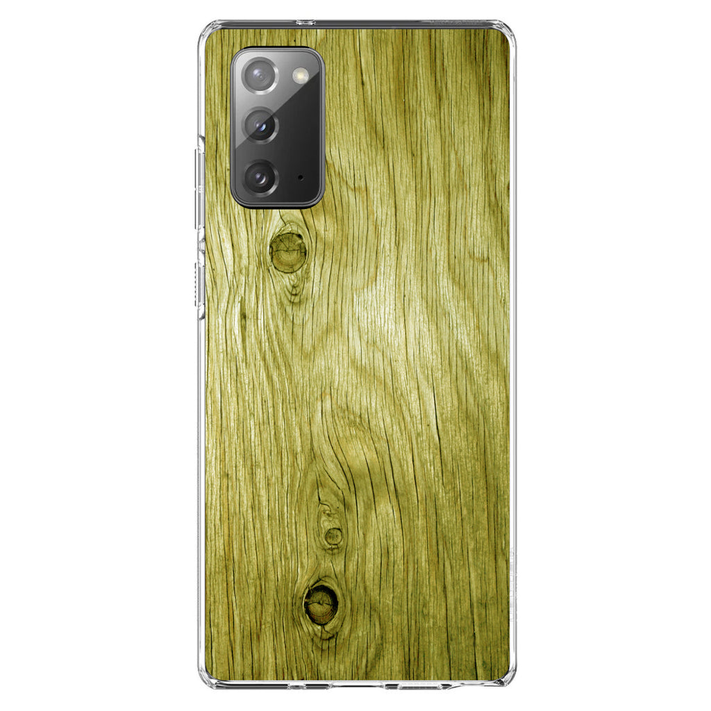 Yellow Weathered Wood Grain Print Clear Shockproof iPhone Case, view 7