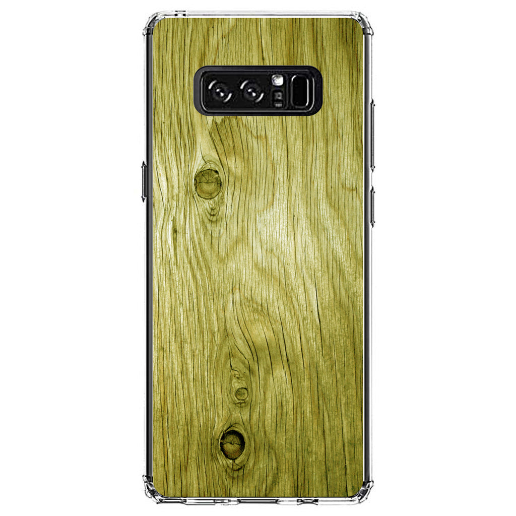Yellow Weathered Wood Grain Print Clear Shockproof iPhone Case, view 12