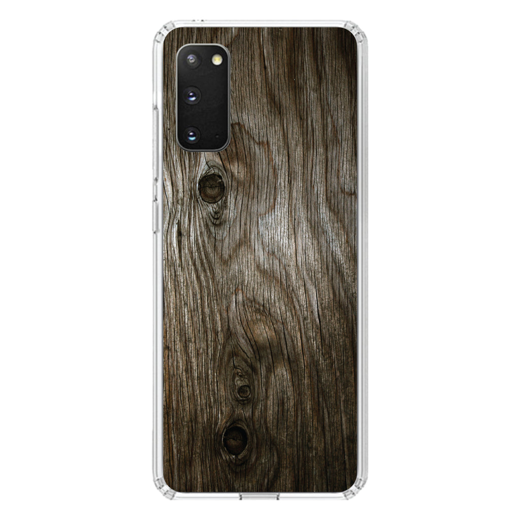 Brown Weathered Wood Grain Print Clear Shockproof iPhone Case, view 15