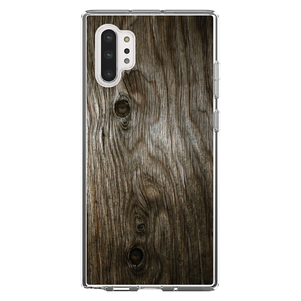 Brown Weathered Wood Grain Print Clear Shockproof iPhone Case, view 10