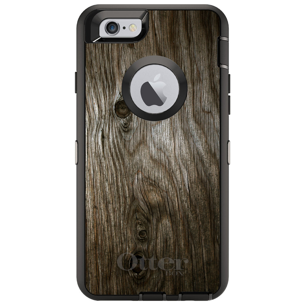Brown Weathered Wood Grain Print OtterBox Defender Case for iPhone & Galaxy, view 4