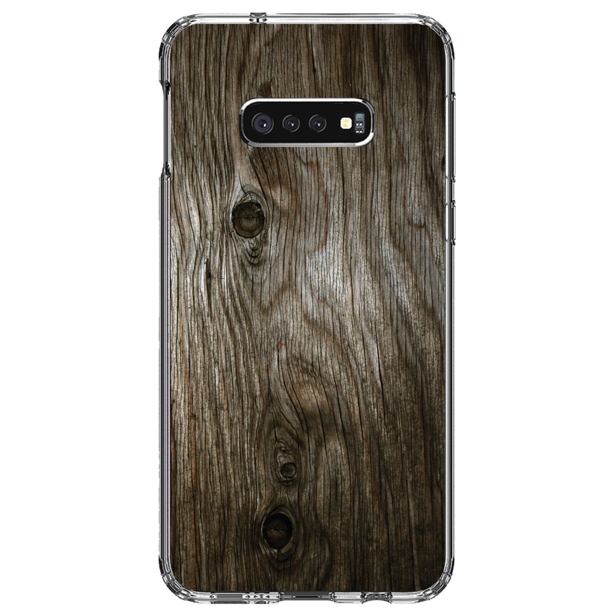Brown Weathered Wood Grain Print Clear Shockproof iPhone Case, view 18