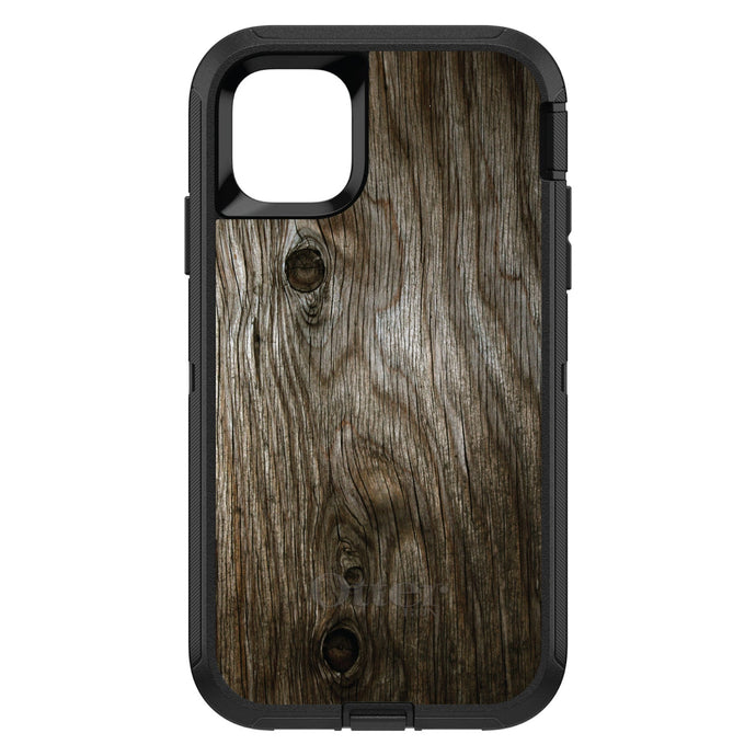 DistinctInk™ OtterBox Defender Series Case for Apple iPhone / Samsung Galaxy / Google Pixel - Brown Weathered Wood Grain Print