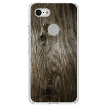 DistinctInk® Clear Shockproof Hybrid Case for Apple iPhone / Samsung Galaxy / Google Pixel - Brown Weathered Wood Grain Print