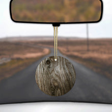 Brown Weathered Wood Grain Print Ceramic Ornament