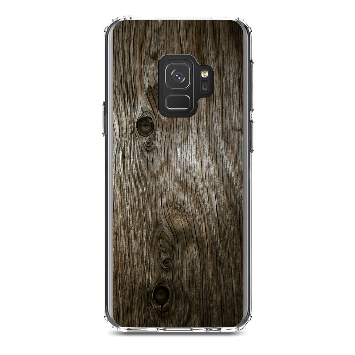 Brown Weathered Wood Grain Print Clear Shockproof iPhone Case, view 19