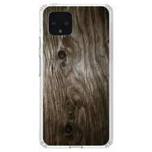 DistinctInk® Clear Shockproof Hybrid Case for Apple iPhone / Samsung Galaxy / Google Pixel - Brown Weathered Wood Grain Print