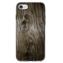 DistinctInk® Clear Shockproof Hybrid Case for Apple iPhone / Samsung Galaxy / Google Pixel - Brown Weathered Wood Grain Print