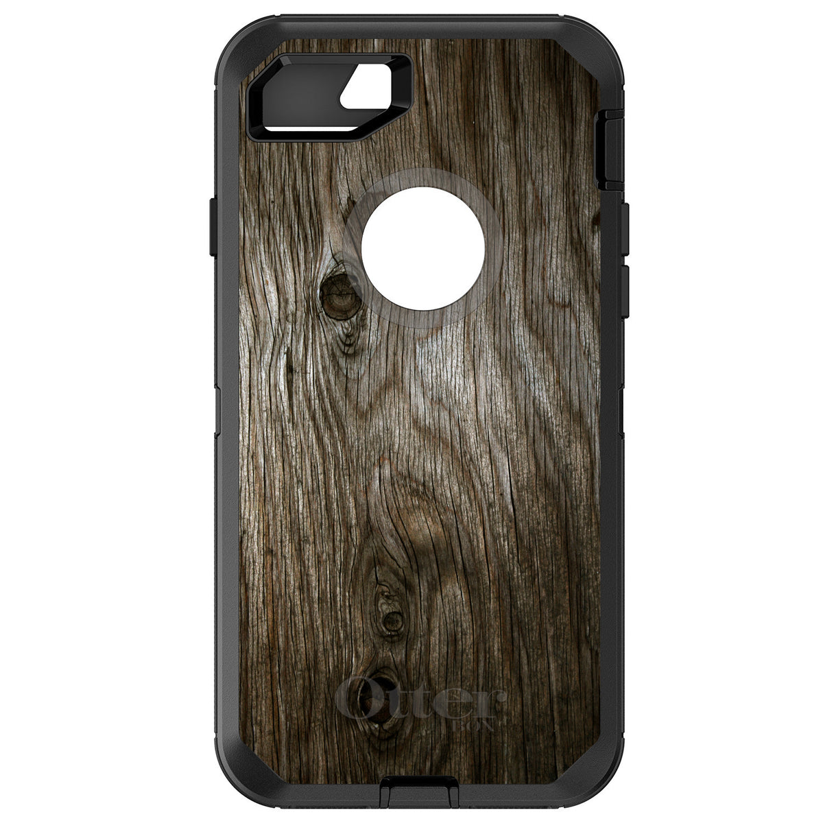 Brown Weathered Wood Grain Print OtterBox Defender Case for iPhone & Galaxy