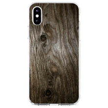 DistinctInk® Clear Shockproof Hybrid Case for Apple iPhone / Samsung Galaxy / Google Pixel - Brown Weathered Wood Grain Print
