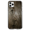 Brown Weathered Wood Grain Print Clear Shockproof iPhone Case