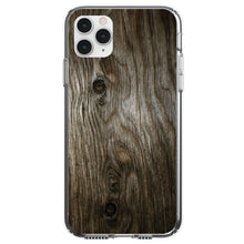 DistinctInk® Clear Shockproof Hybrid Case for Apple iPhone / Samsung Galaxy / Google Pixel - Brown Weathered Wood Grain Print