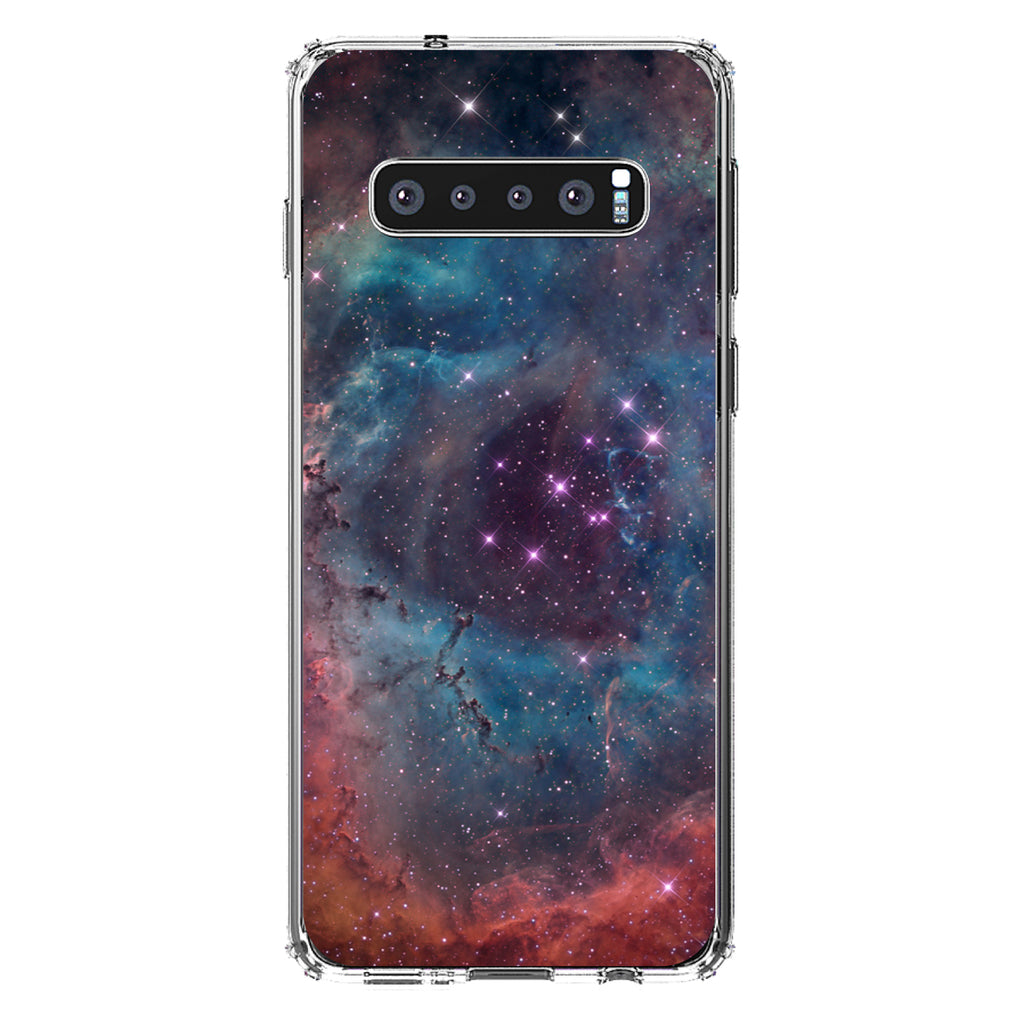Purple Blue Pink Rosette Nebula Clear Shockproof iPhone Case, view 16