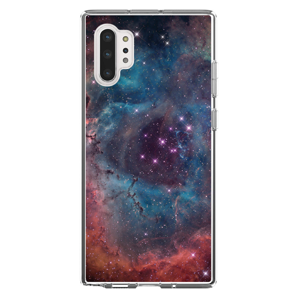 Purple Blue Pink Rosette Nebula Clear Shockproof iPhone Case, view 10