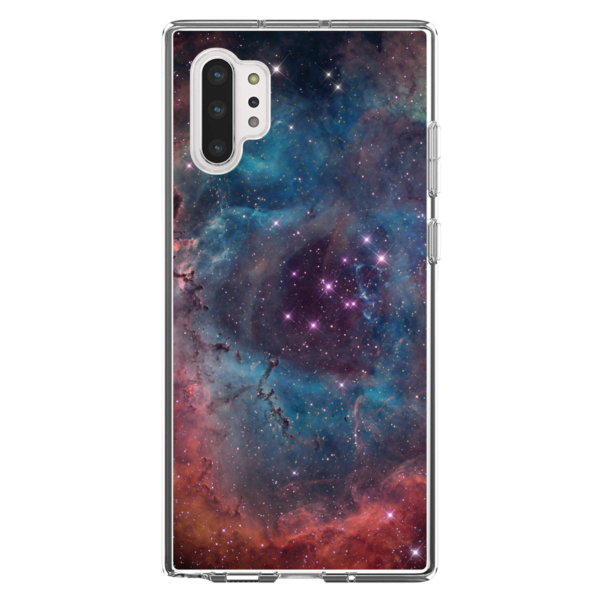 Purple Blue Pink Rosette Nebula Clear Shockproof iPhone Case, view 10