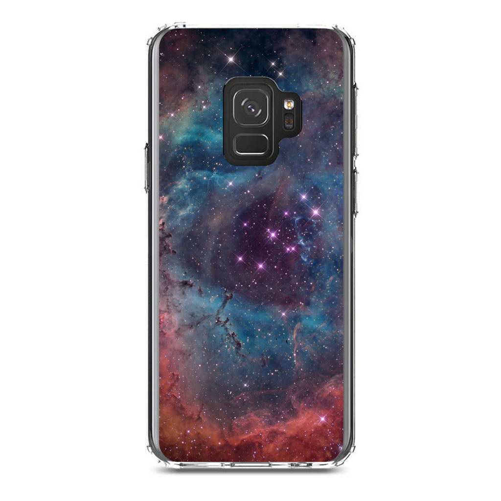Purple Blue Pink Rosette Nebula Clear Shockproof iPhone Case, view 19