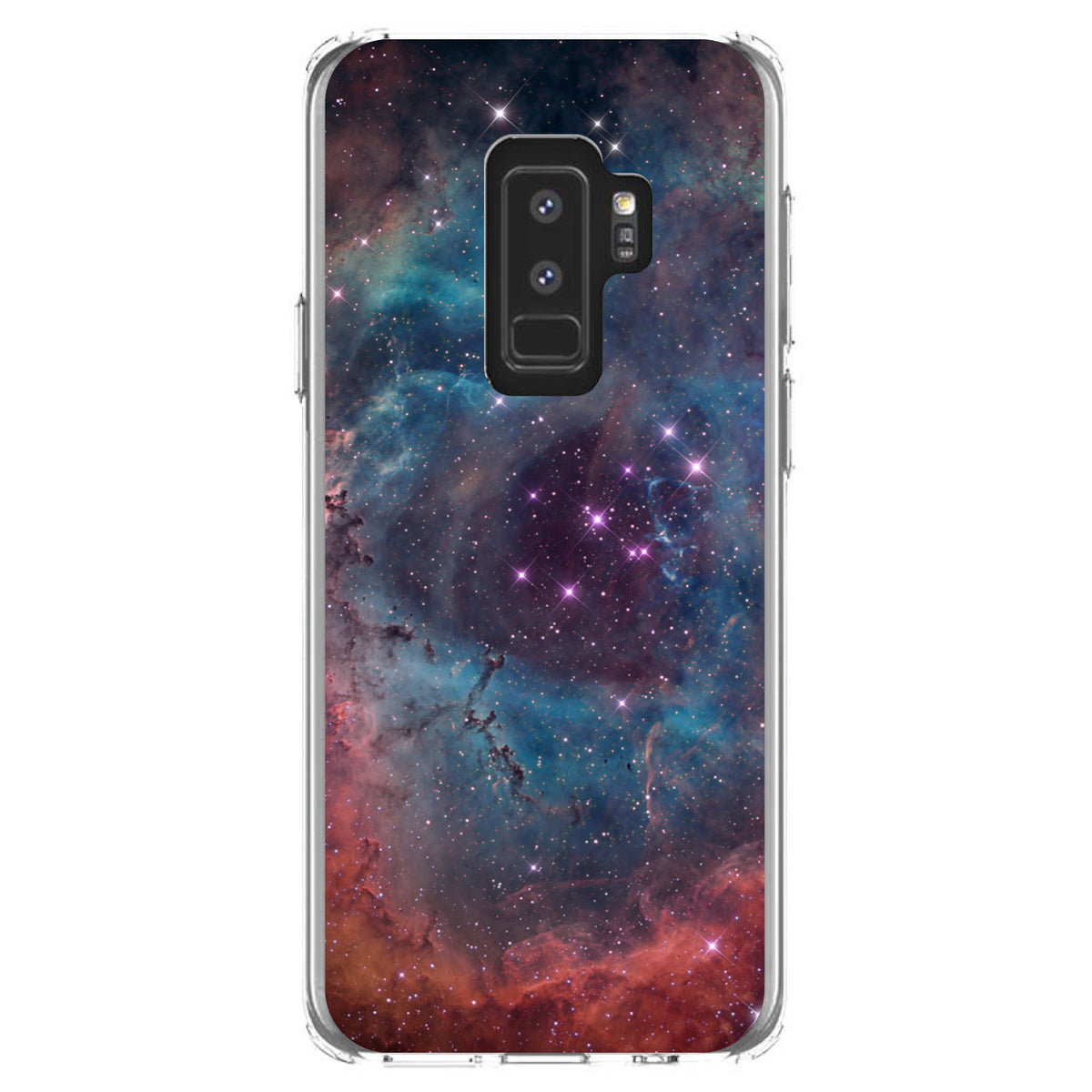 Purple Blue Pink Rosette Nebula Clear Shockproof iPhone Case, view 20
