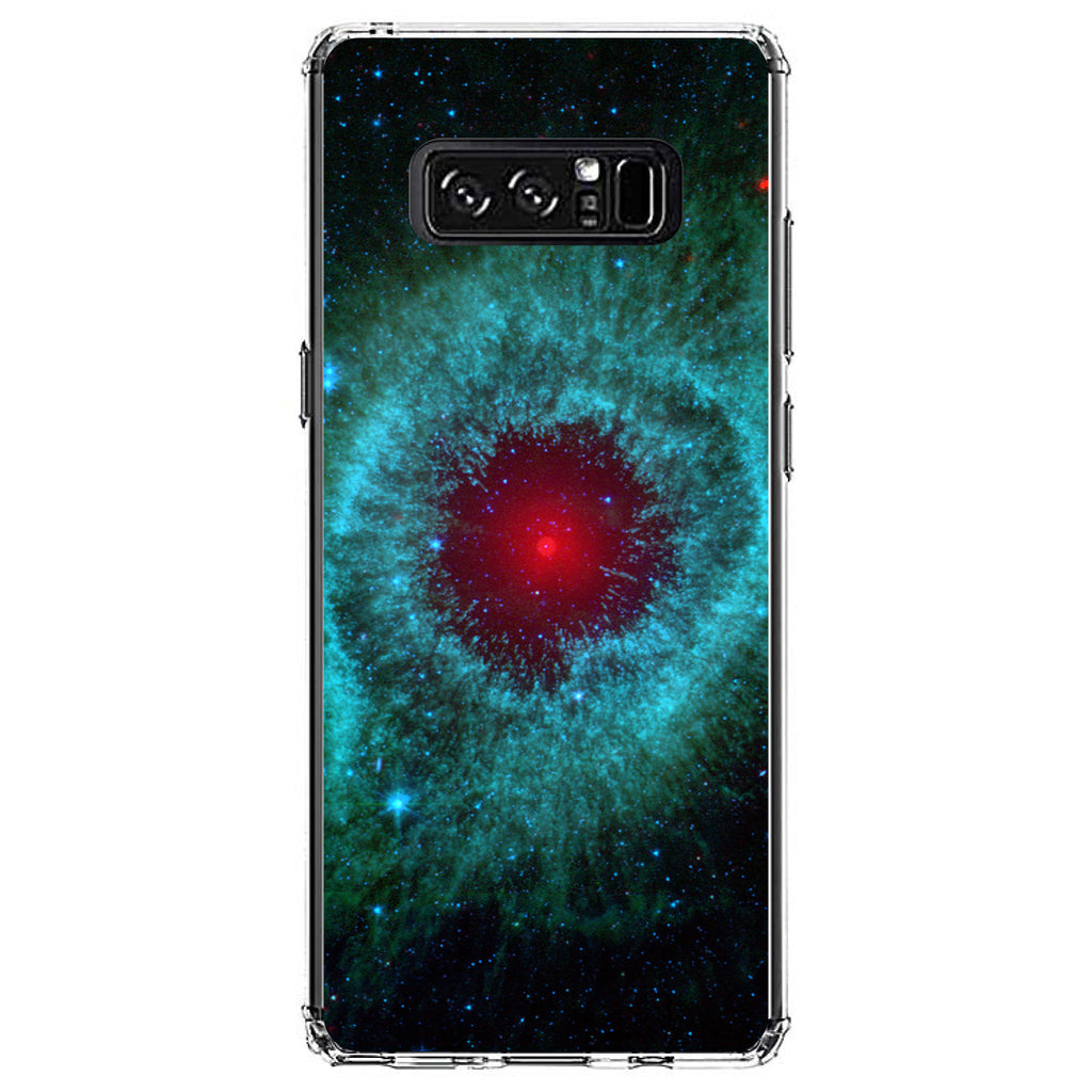 Blue Teal Black Helix Nebula Clear Shockproof iPhone Case, view 12