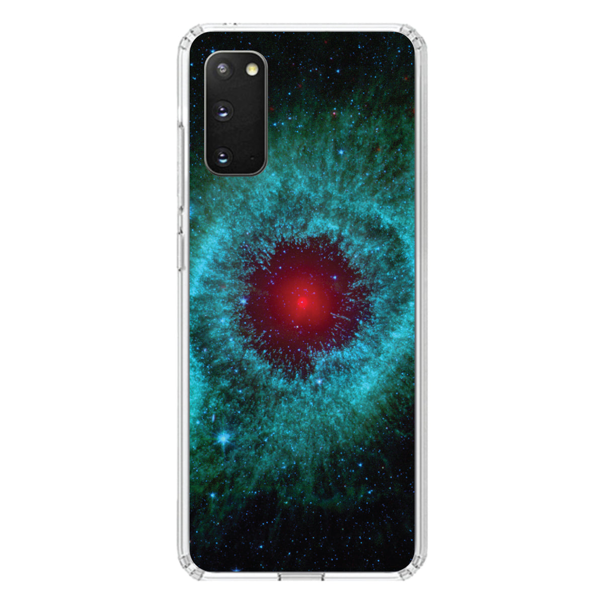 Blue Teal Black Helix Nebula Clear Shockproof iPhone Case, view 13