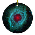 Blue Teal Black Helix Nebula Ceramic Ornament