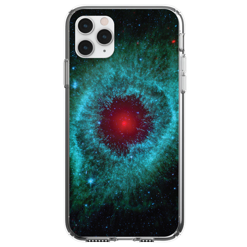 Blue Teal Black Helix Nebula Clear Shockproof iPhone Case