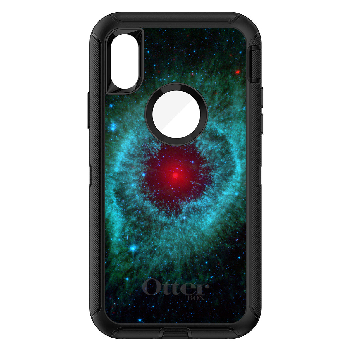 Blue Teal Black Helix Nebula OtterBox Defender Case for iPhone & Galaxy, view 3