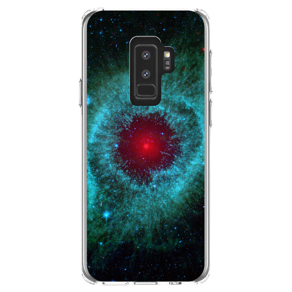 Blue Teal Black Helix Nebula Clear Shockproof iPhone Case, view 20