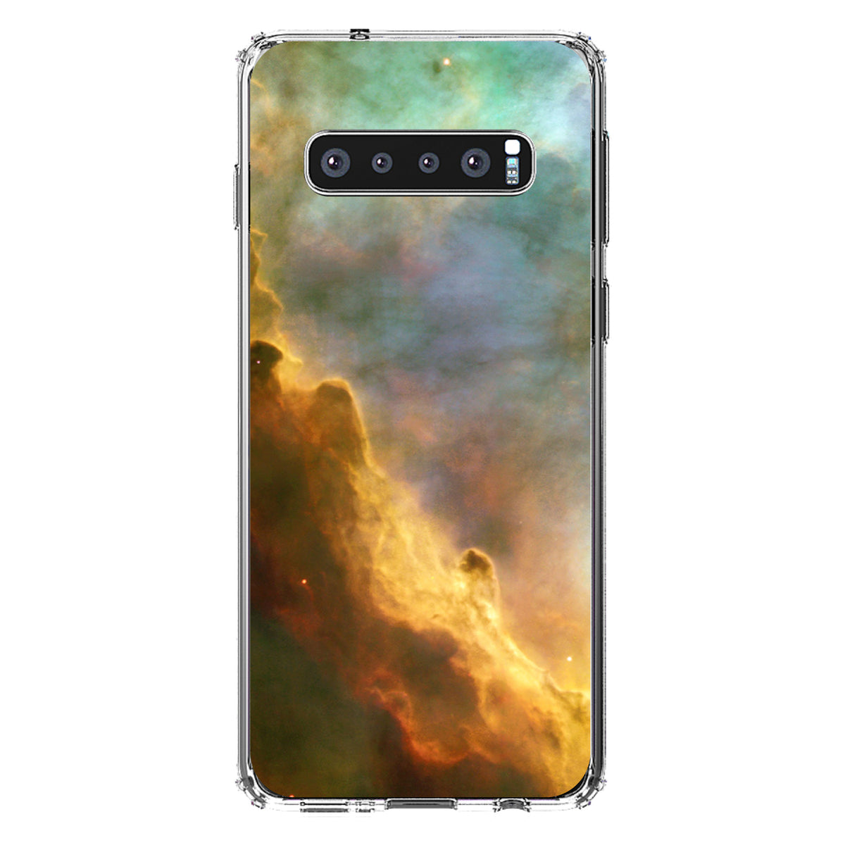 Blue Orange Red Omega Nebula Clear Shockproof iPhone Case, view 16
