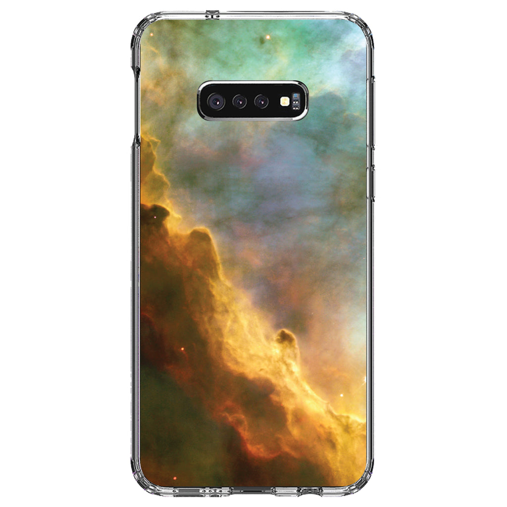 Blue Orange Red Omega Nebula Clear Shockproof iPhone Case, view 18