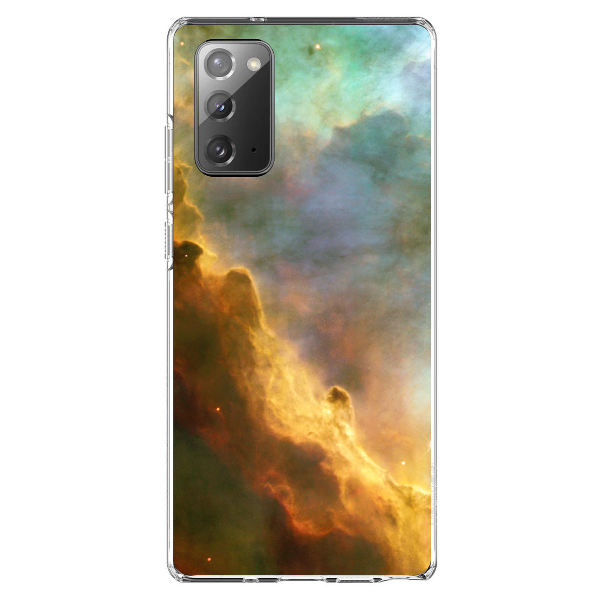 Blue Orange Red Omega Nebula Clear Shockproof iPhone Case, view 8