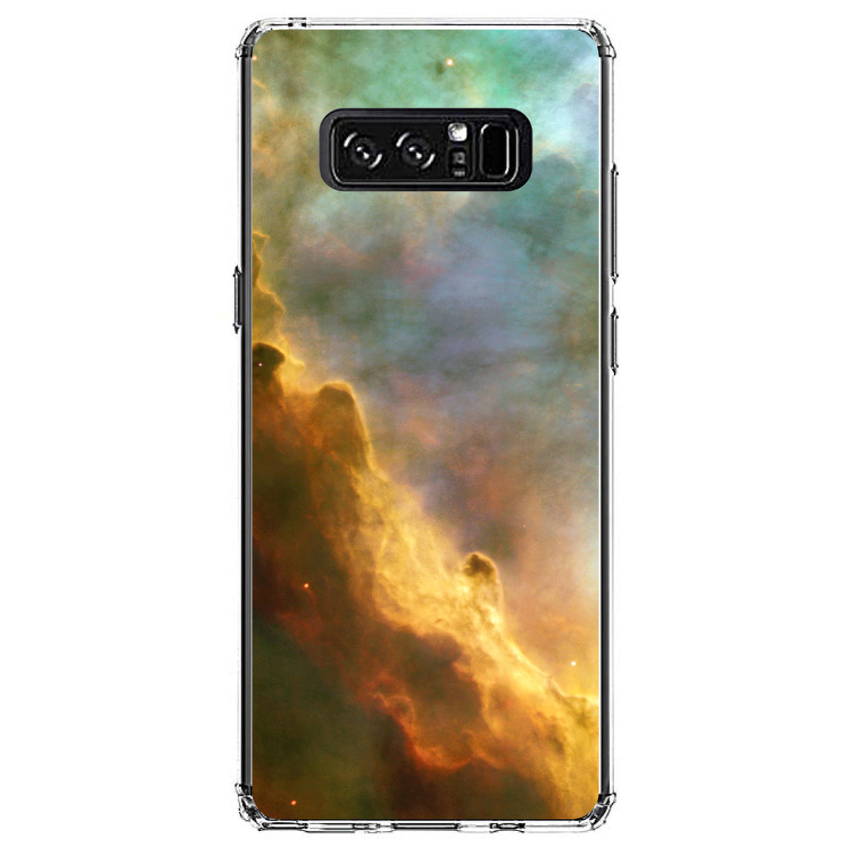 Blue Orange Red Omega Nebula Clear Shockproof iPhone Case, view 12