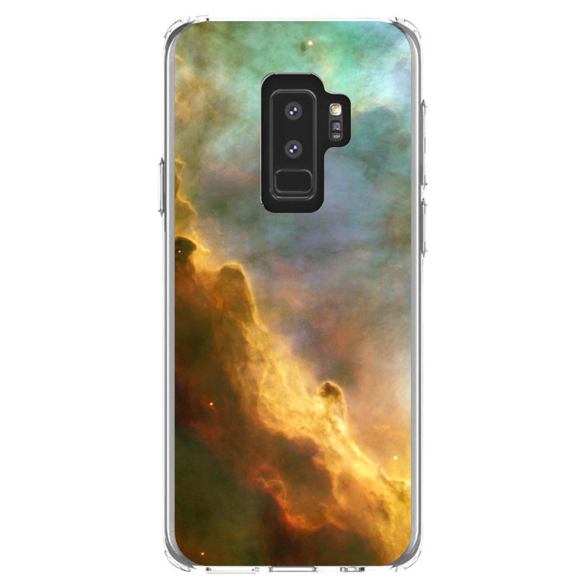 Blue Orange Red Omega Nebula Clear Shockproof iPhone Case, view 20