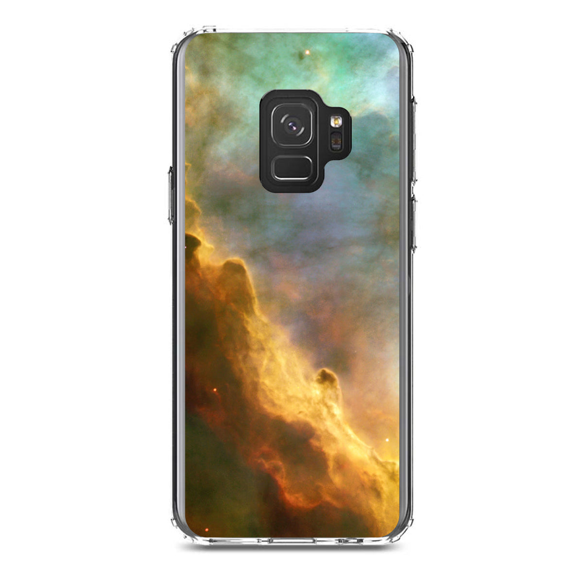 Blue Orange Red Omega Nebula Clear Shockproof iPhone Case, view 19