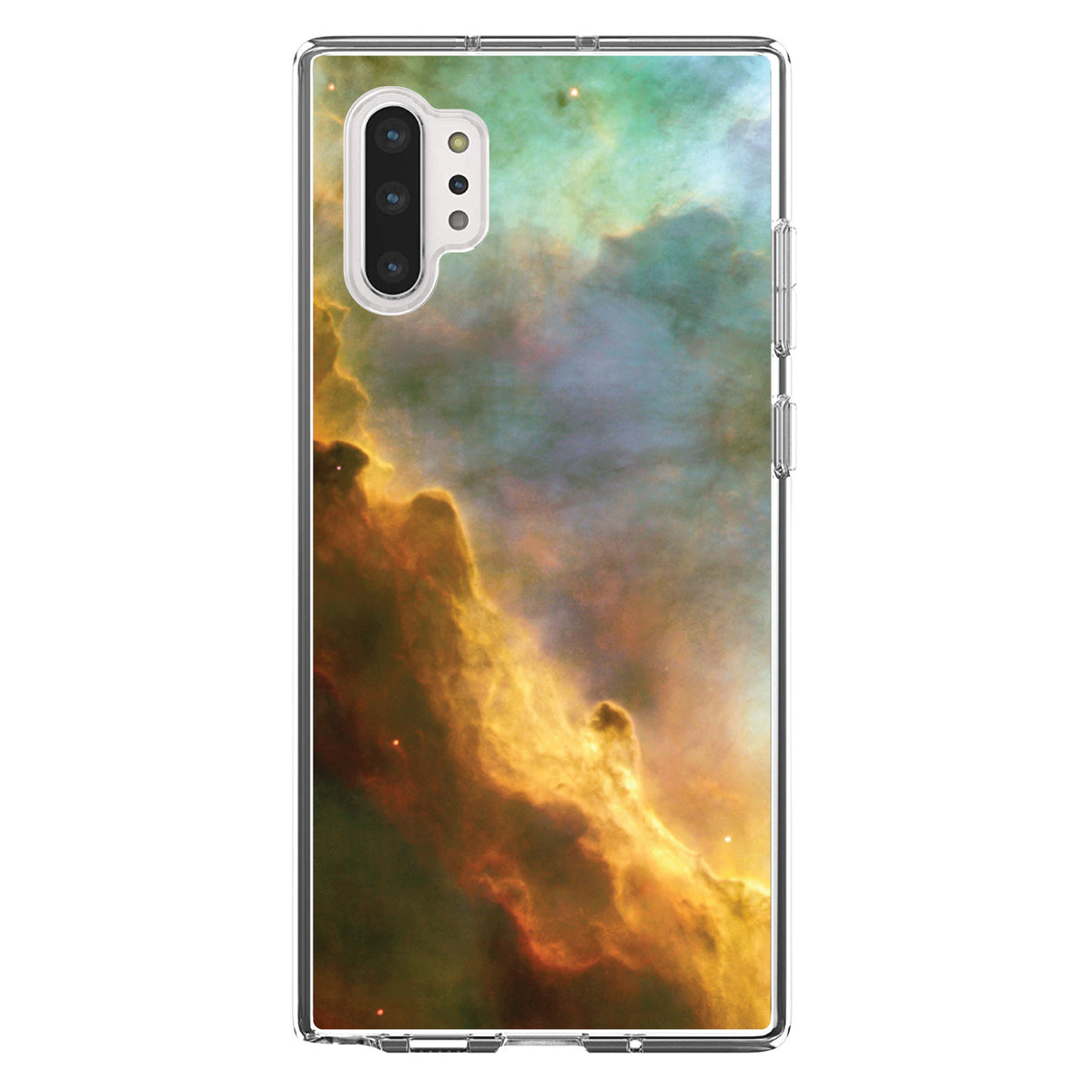 Blue Orange Red Omega Nebula Clear Shockproof iPhone Case, view 10