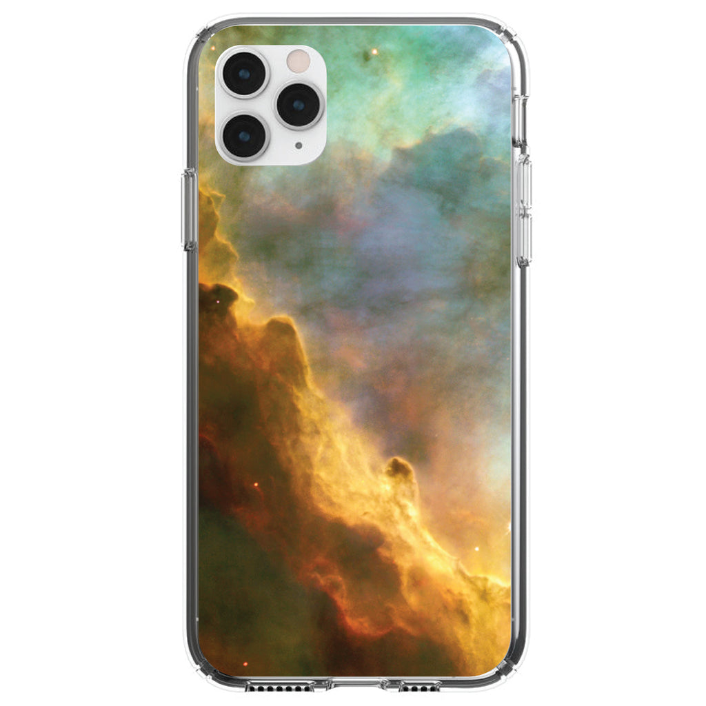 Blue Orange Red Omega Nebula Clear Shockproof iPhone Case