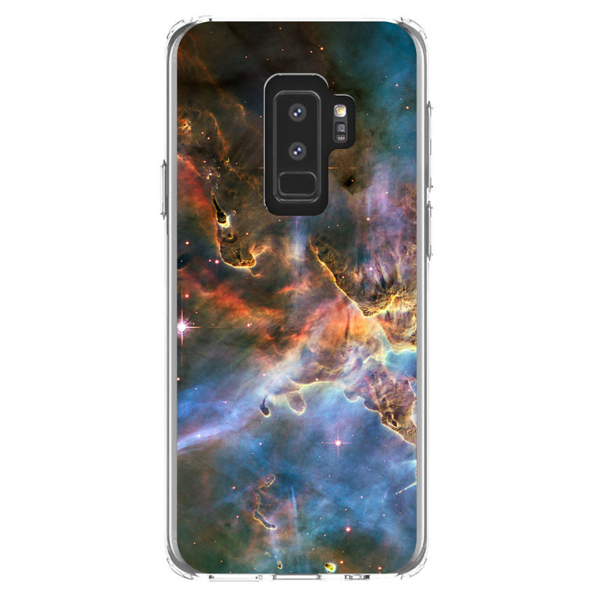 Blue Pink Orange Carina Nebula Clear Shockproof iPhone Case, view 20