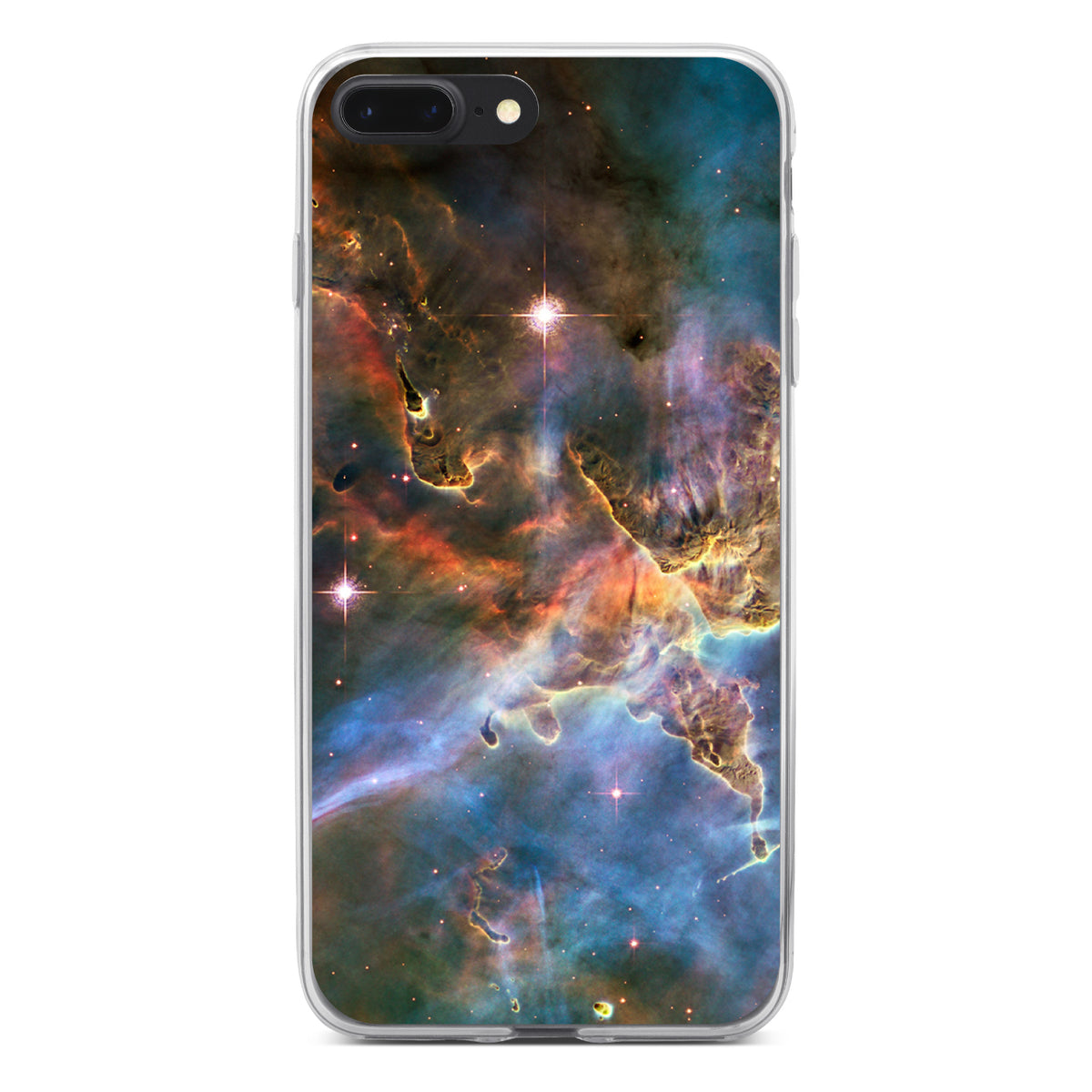 Blue Pink Orange Carina Nebula Clear Shockproof iPhone Case, view 6