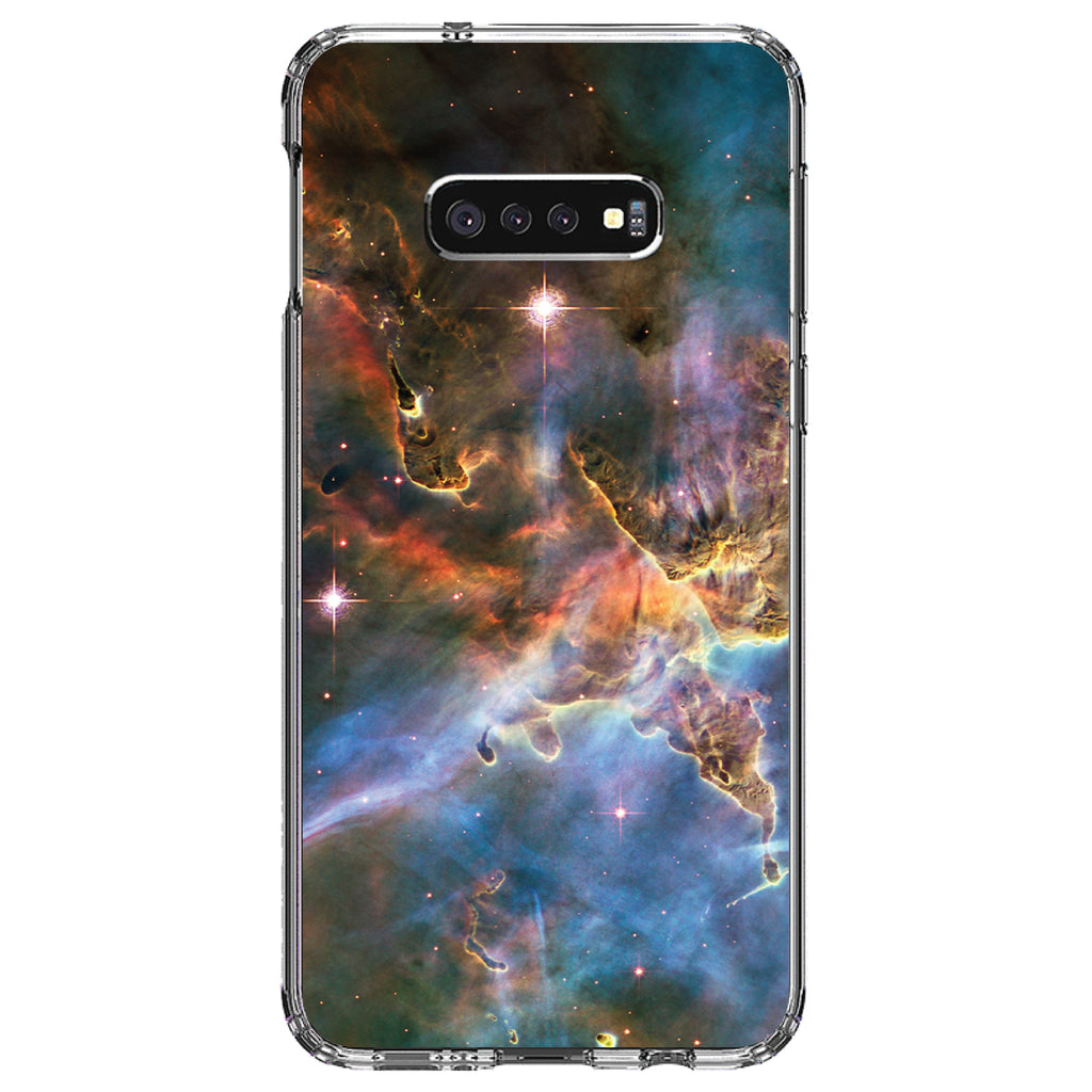 Blue Pink Orange Carina Nebula Clear Shockproof iPhone Case, view 18