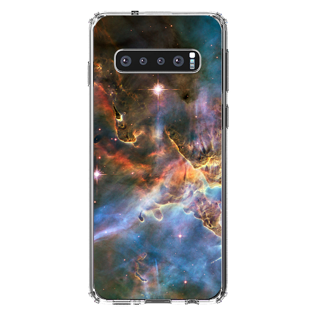 Blue Pink Orange Carina Nebula Clear Shockproof iPhone Case, view 17