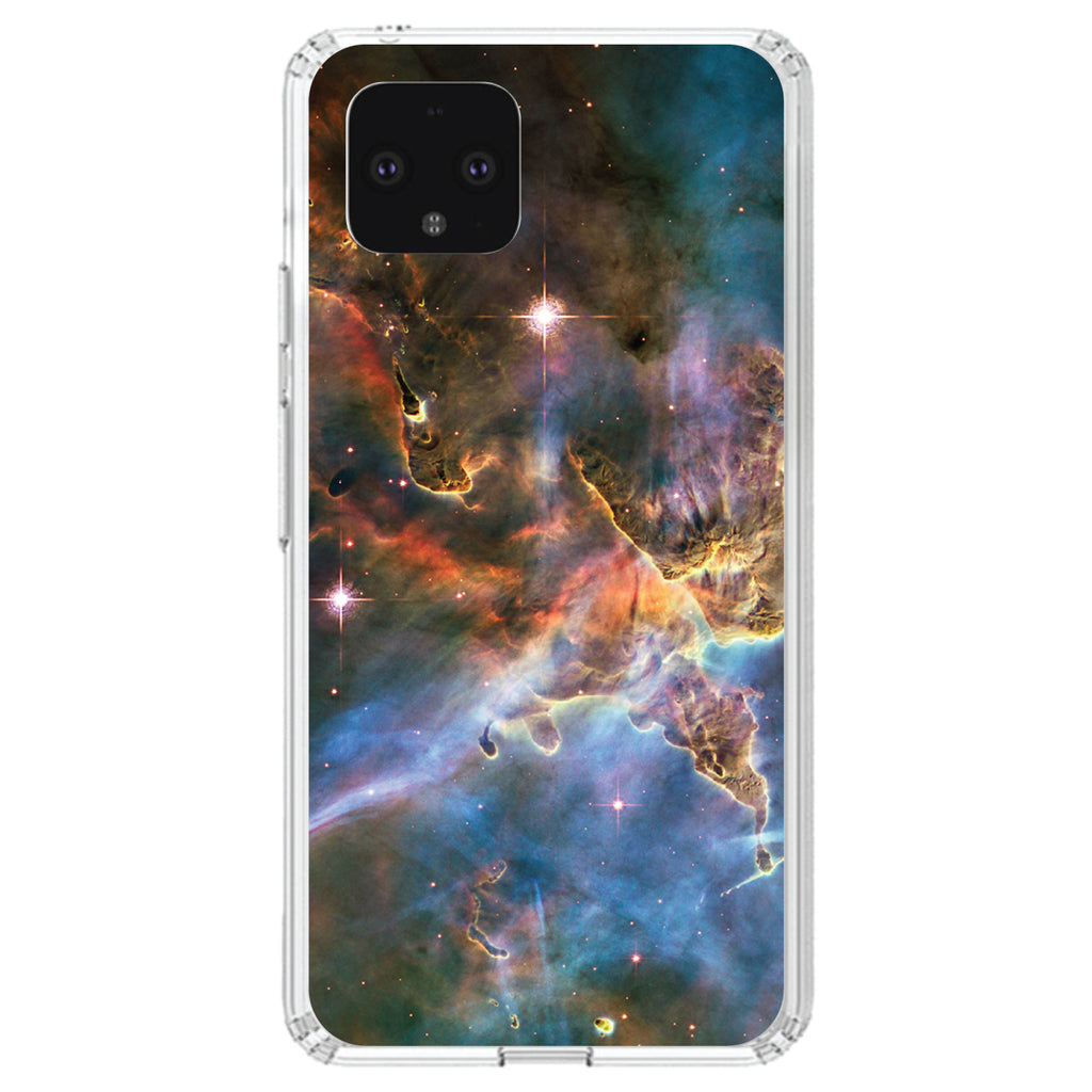 Blue Pink Orange Carina Nebula Clear Shockproof iPhone Case, view 23