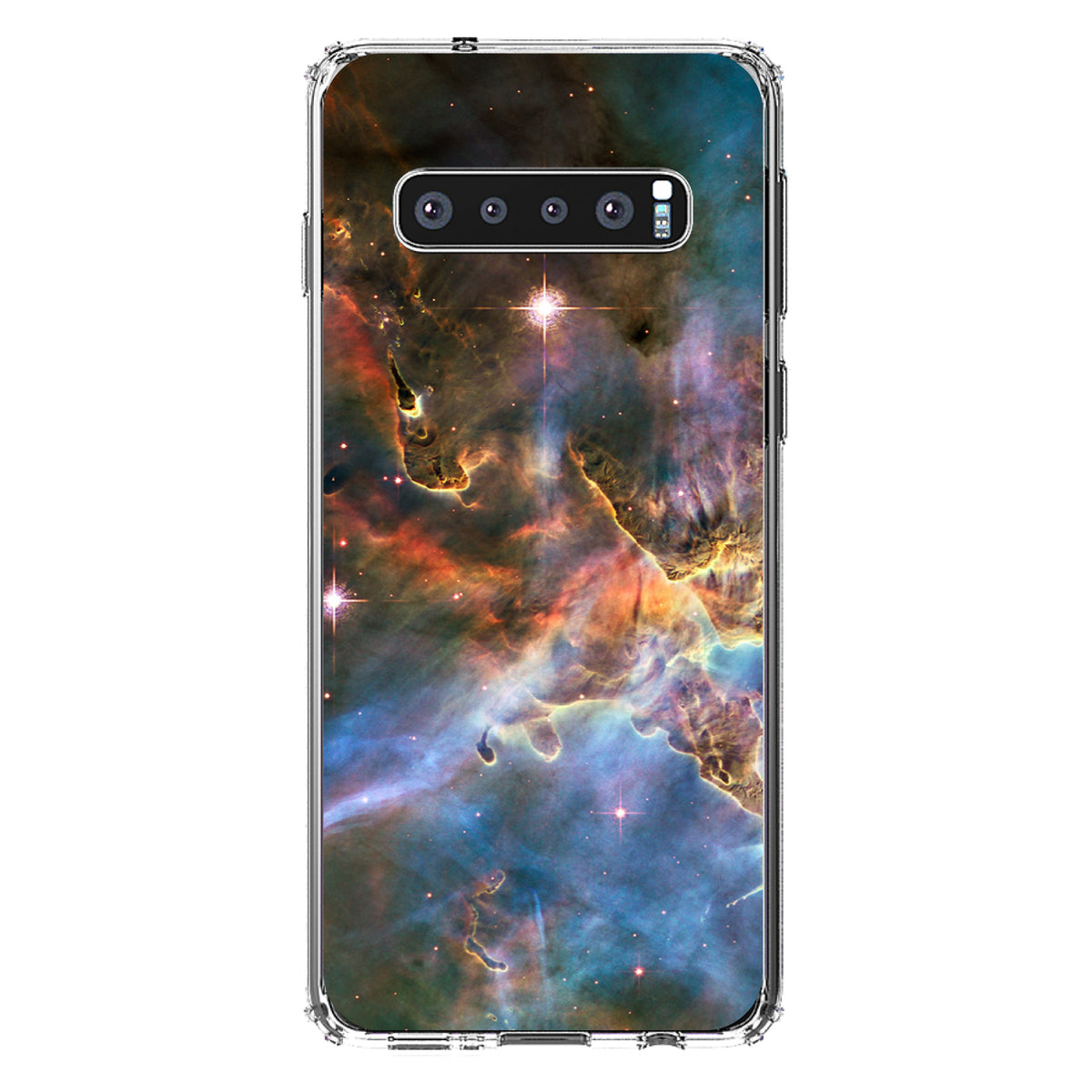 Blue Pink Orange Carina Nebula Clear Shockproof iPhone Case, view 16