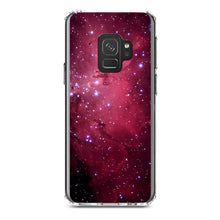 DistinctInk® Clear Shockproof Hybrid Case for Apple iPhone / Samsung Galaxy / Google Pixel - Hot Pink Black Stars Nebula