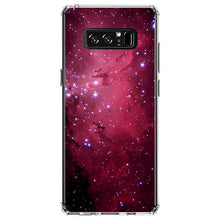 DistinctInk® Clear Shockproof Hybrid Case for Apple iPhone / Samsung Galaxy / Google Pixel - Hot Pink Black Stars Nebula