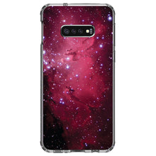 DistinctInk® Clear Shockproof Hybrid Case for Apple iPhone / Samsung Galaxy / Google Pixel - Hot Pink Black Stars Nebula