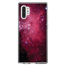 DistinctInk® Clear Shockproof Hybrid Case for Apple iPhone / Samsung Galaxy / Google Pixel - Hot Pink Black Stars Nebula