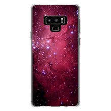 DistinctInk® Clear Shockproof Hybrid Case for Apple iPhone / Samsung Galaxy / Google Pixel - Hot Pink Black Stars Nebula