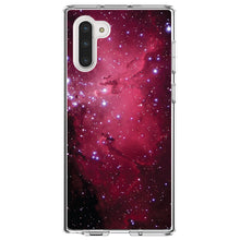 DistinctInk® Clear Shockproof Hybrid Case for Apple iPhone / Samsung Galaxy / Google Pixel - Hot Pink Black Stars Nebula