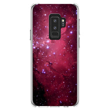 DistinctInk® Clear Shockproof Hybrid Case for Apple iPhone / Samsung Galaxy / Google Pixel - Hot Pink Black Stars Nebula